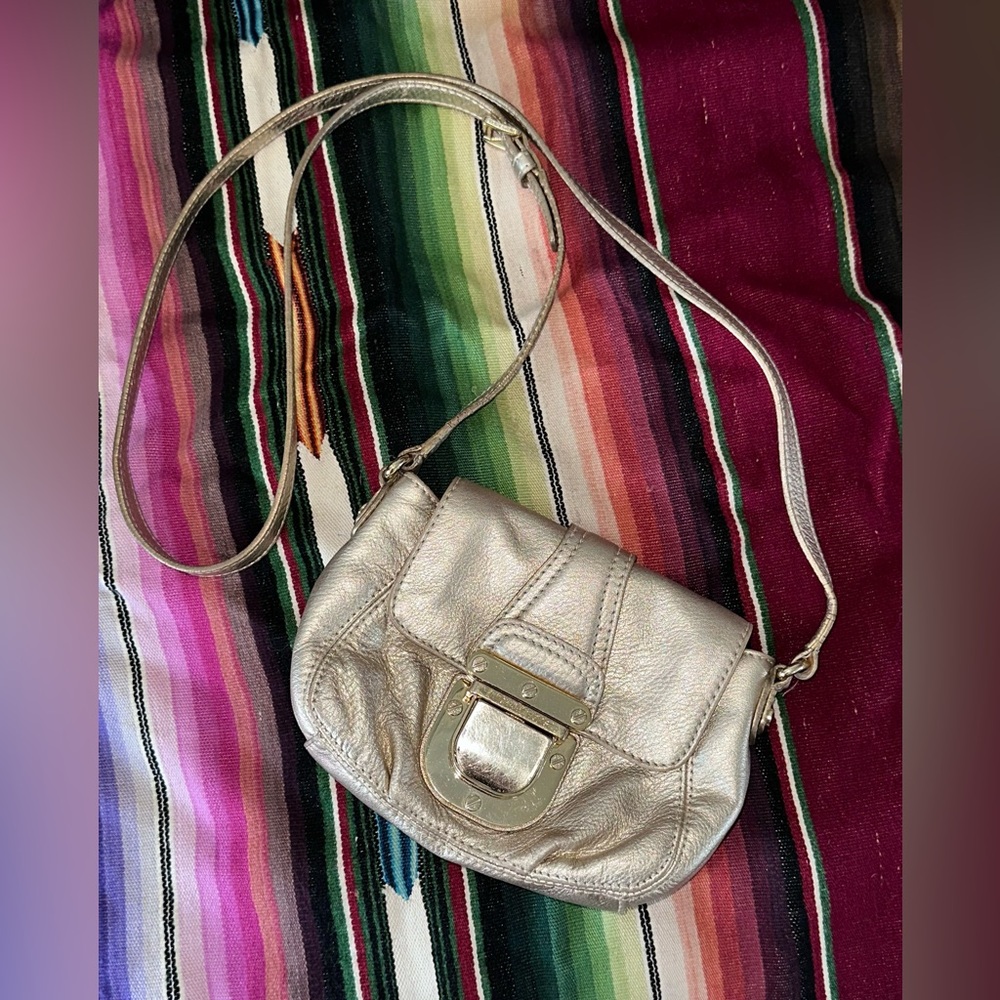 Michael Kors Gold Charlton Crossbody Bag with Adjustable Strap